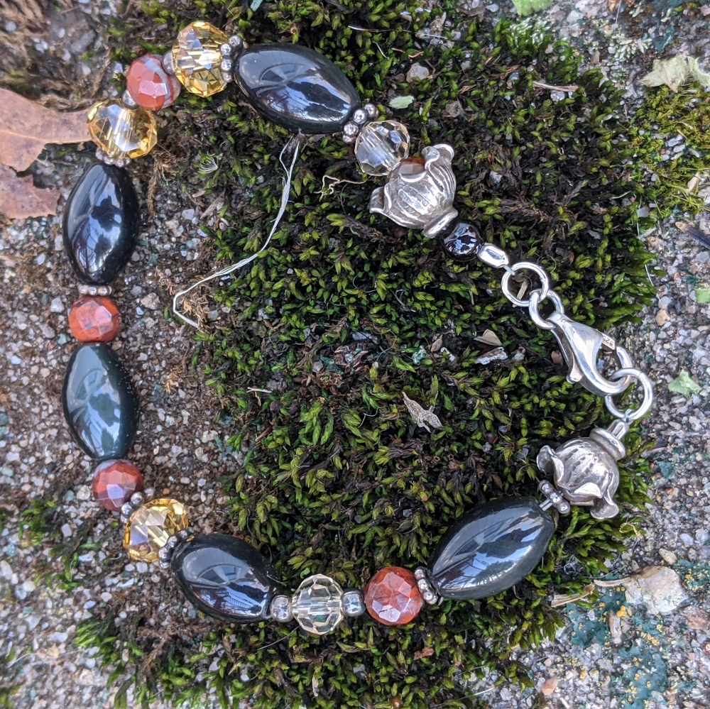 Obsidian Sterling Bracelet - Picture 4 of 5